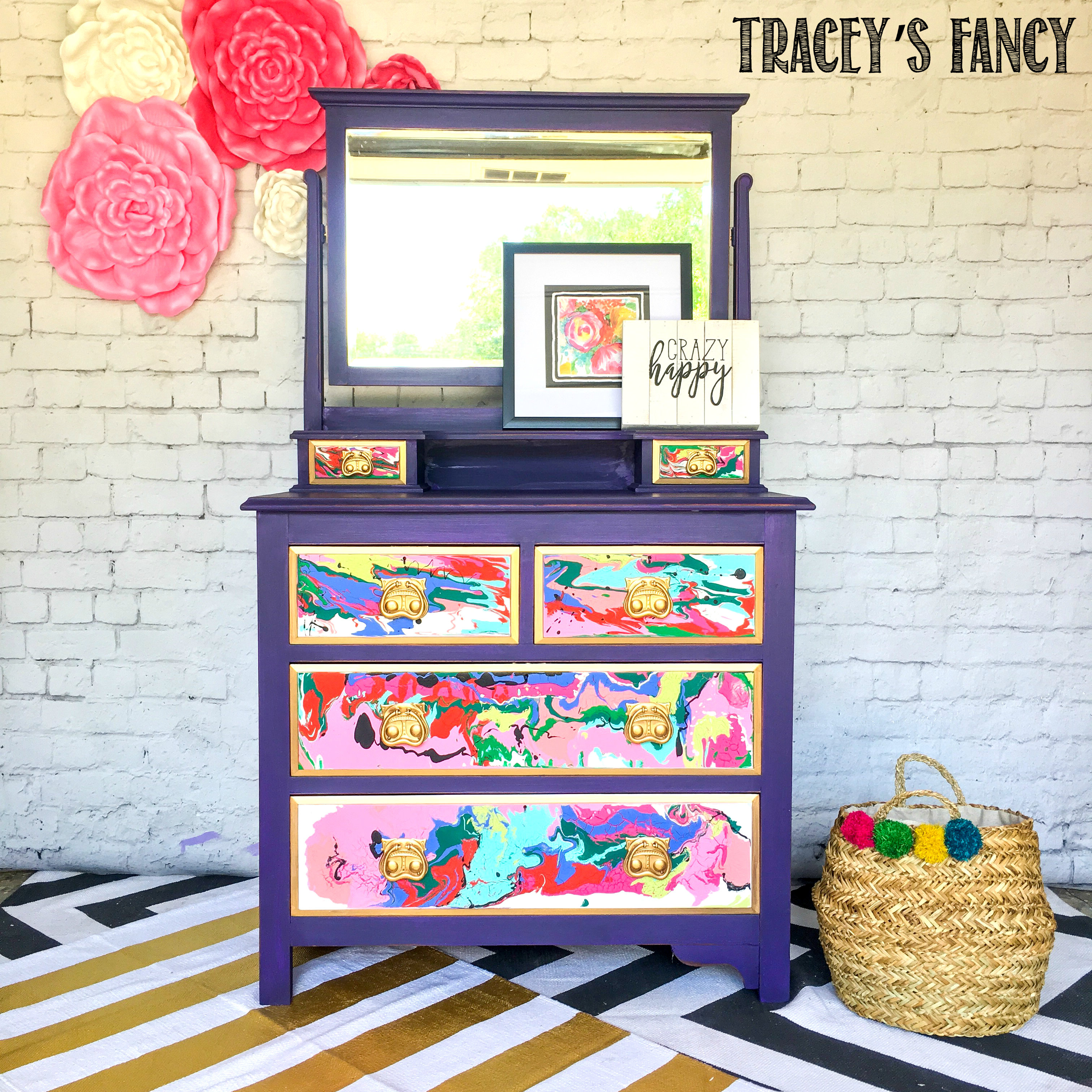 Easy Color Pour on Furniture Tutorial