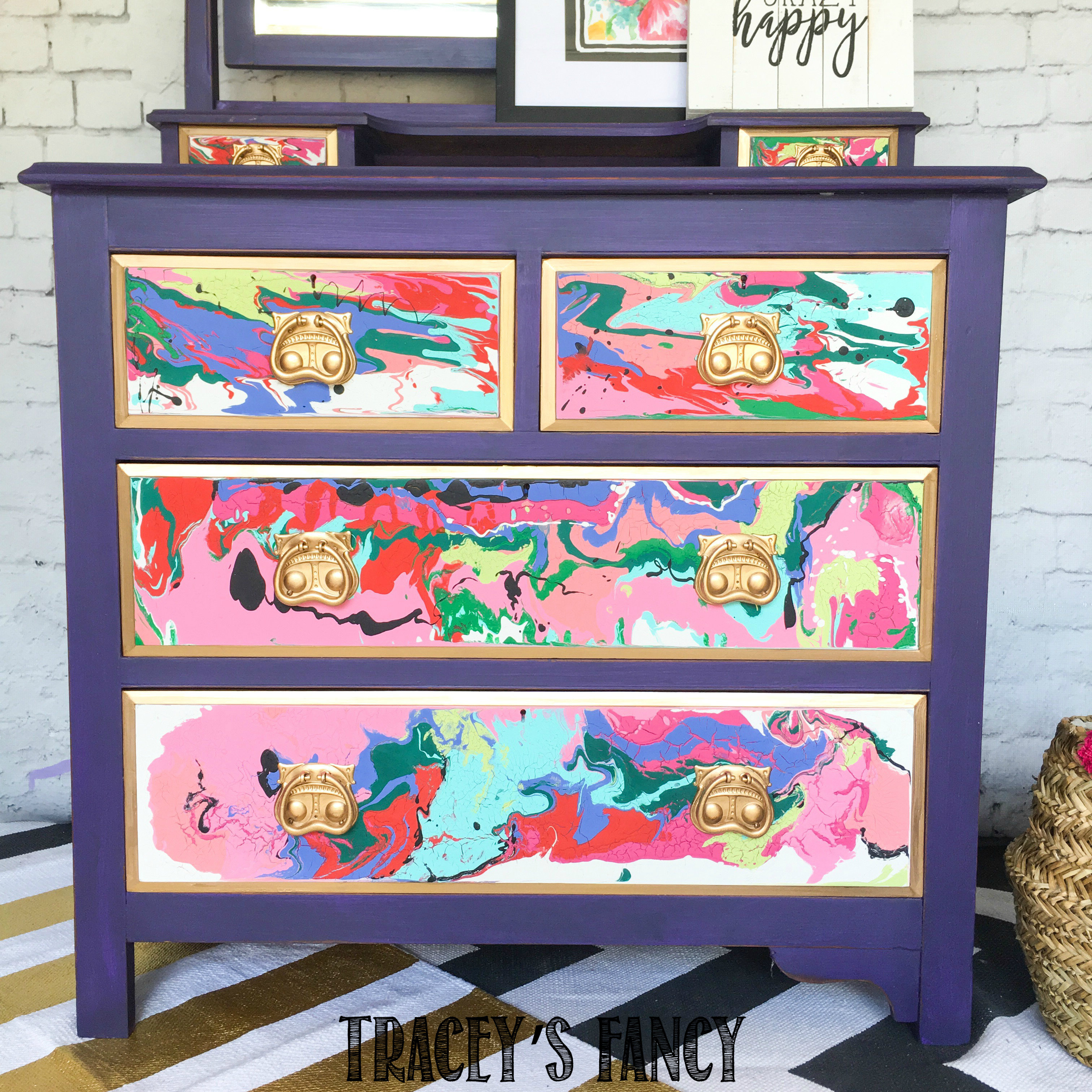 Easy Color Pour on Furniture Tutorial