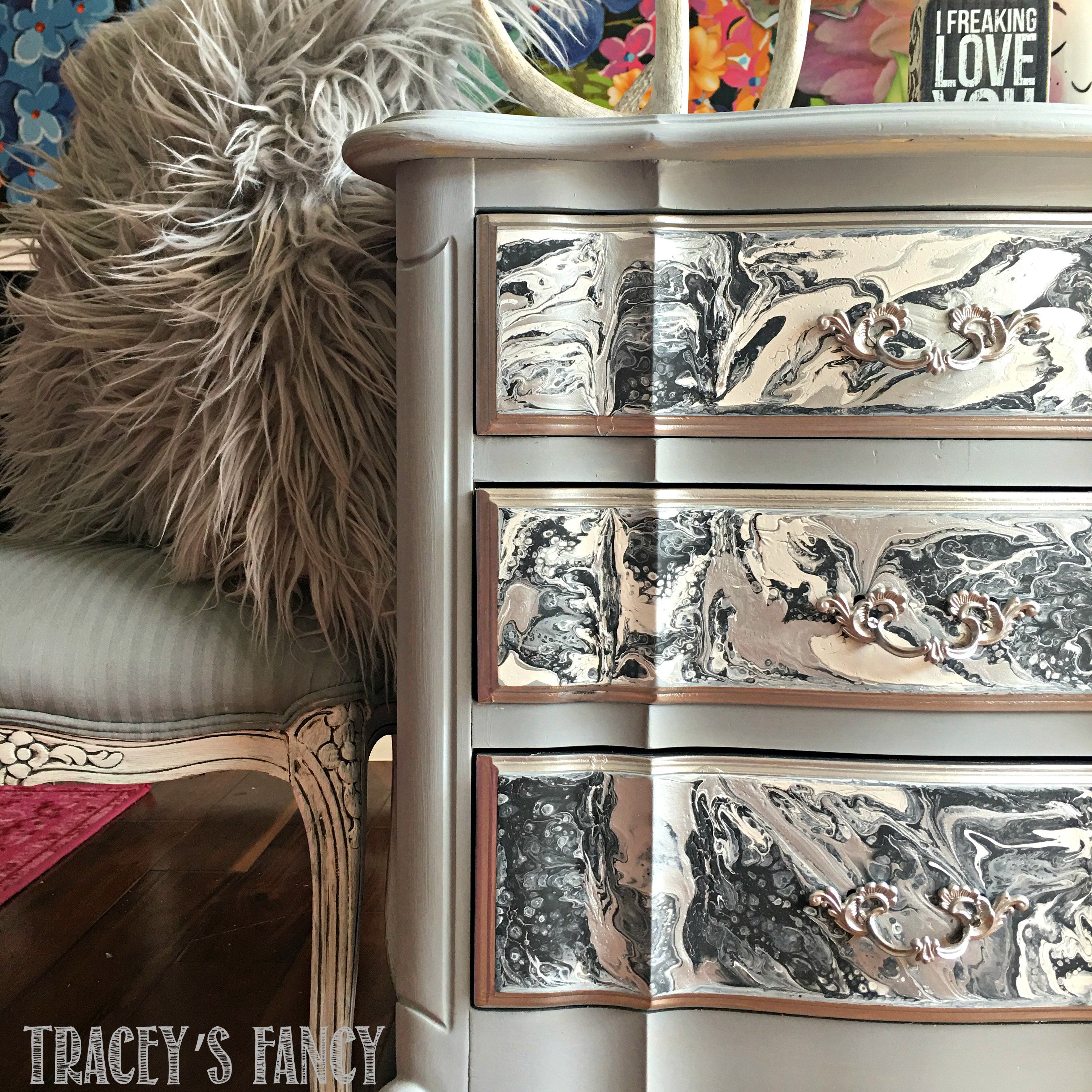 Easy Color Pour on Furniture Tutorial