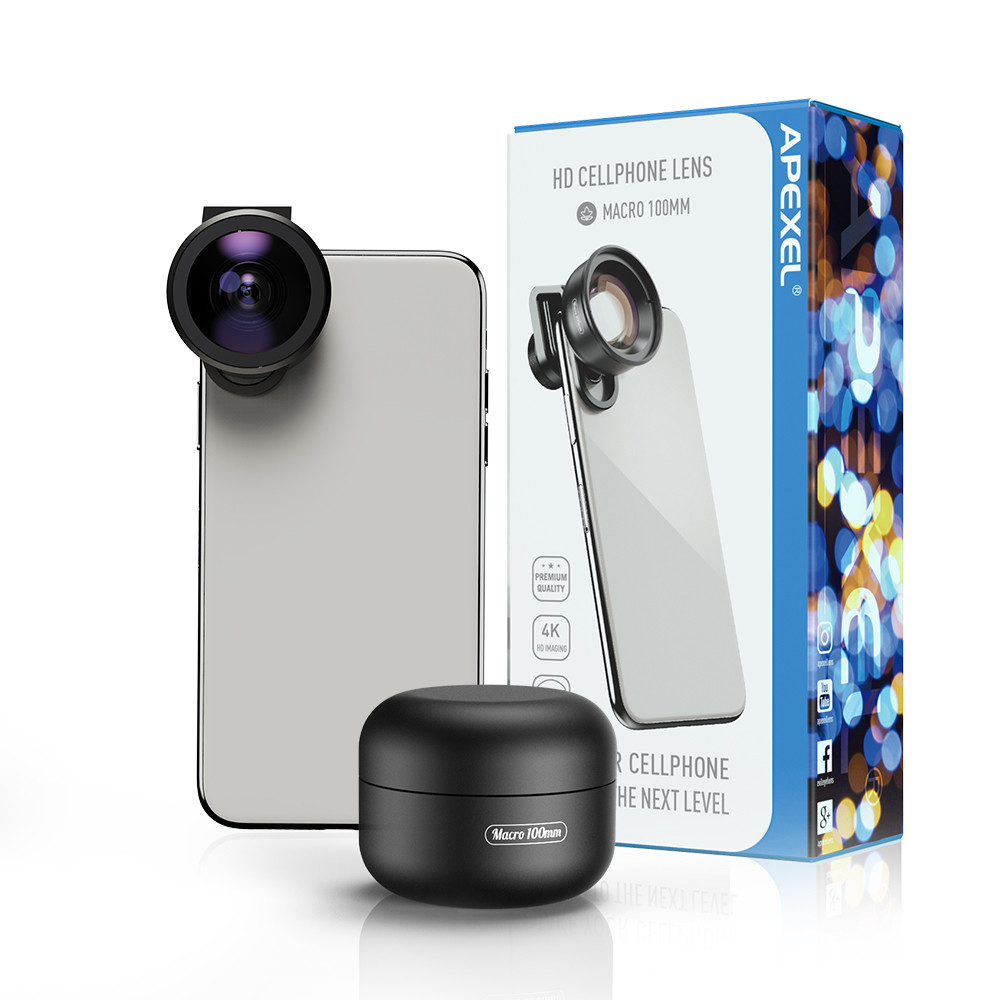 Apexel 100mm 10x Professional 4K Macro Phone Lens [New 2019]