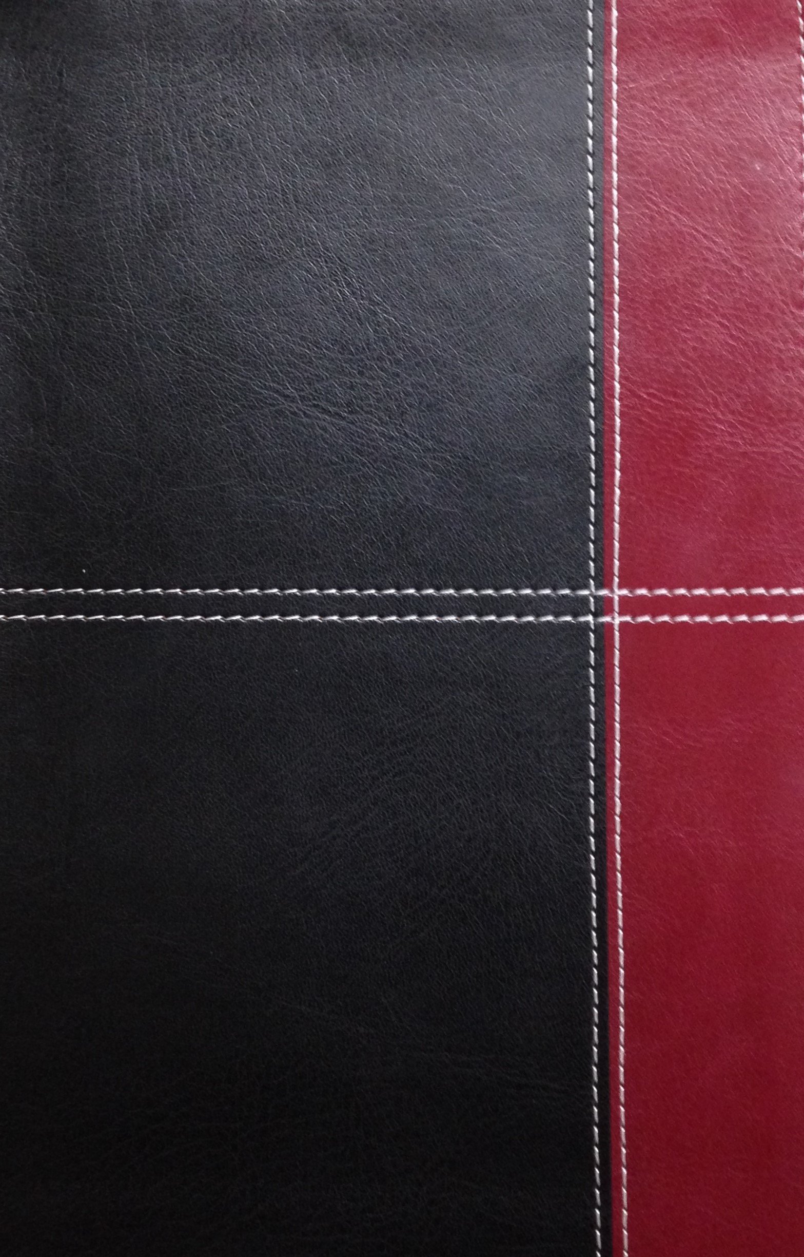 Black/Burgundy Leather Touch
