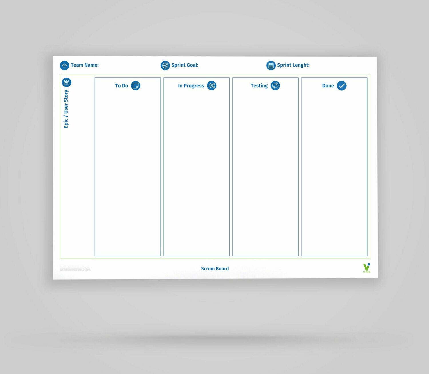 one side blank; 85x118 cm double-sided Vi-Board Lean Canvas//Whiteboard: rollable reusable mobile whiteboard poster; one side with Lean Canvas template approximately 34x47 inches