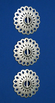Brooches: 3-Piece Set, 2 1/2", Pierced & Engraved, Scalloped Edges BRO-SSP-25G