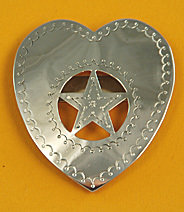 Tie Slide: Heart with Star Cut-Out 2 1/2" TS-HR1-25G