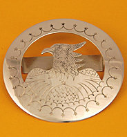 Tie Slide: Eagle In A Circle, Style 2, 2 1/2" diameter TS-EG2 -F