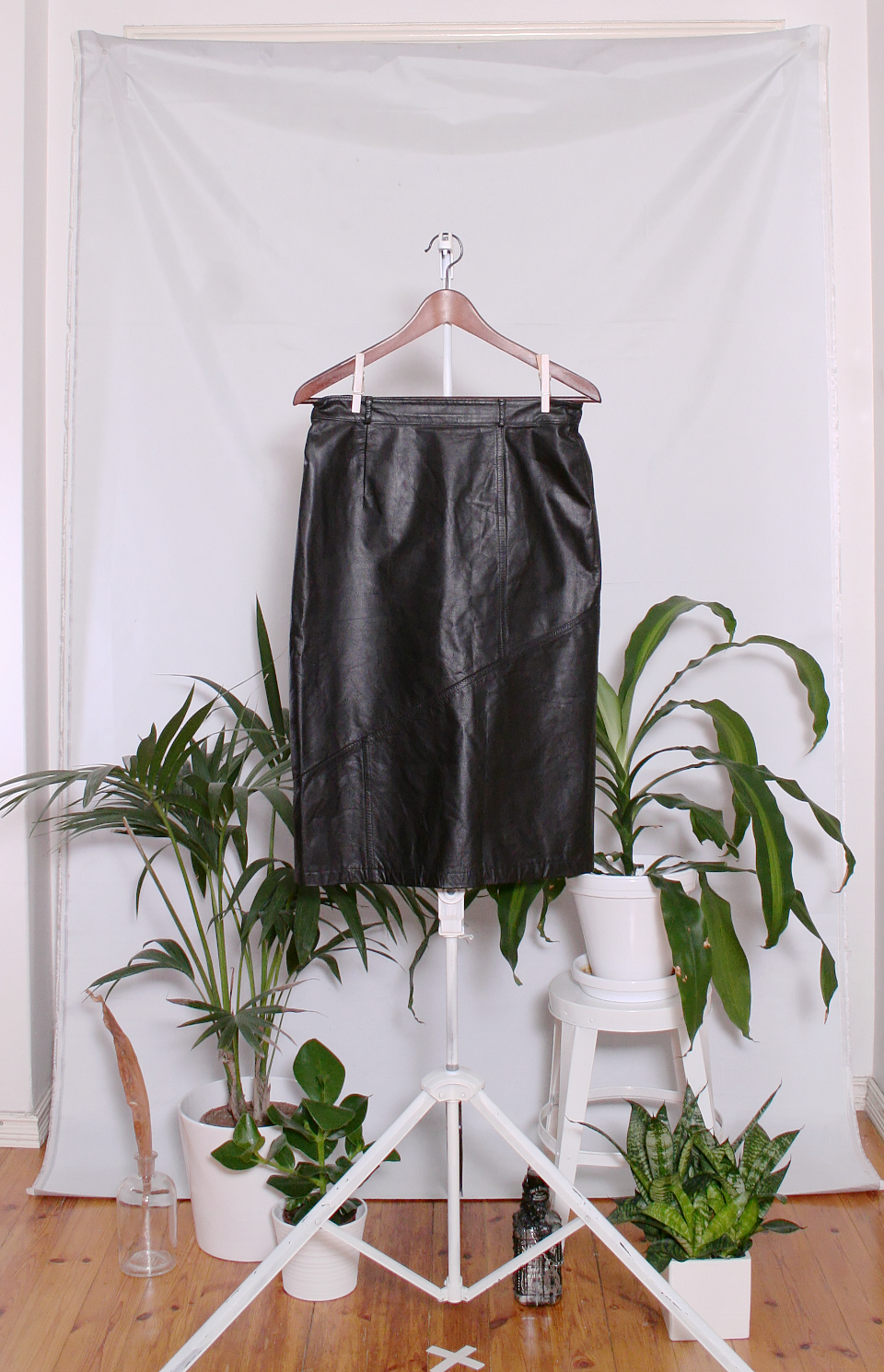 Vintage Leather Skirt (naisten M)