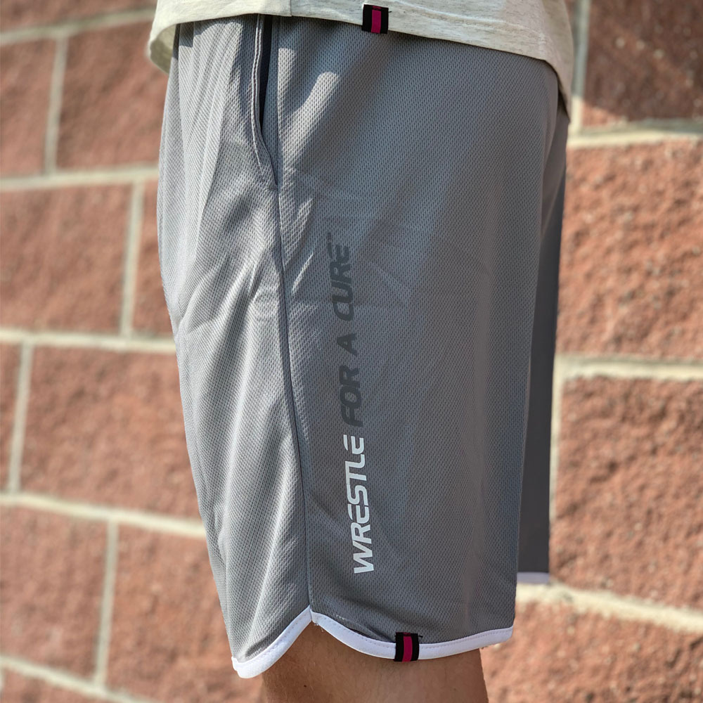 Pin Cancer™ Wrestling Shorts pcshortgrey