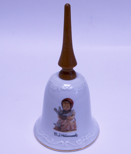 Hummel Porcelain Bell With Wooden Handle - "Cinderella" Hummel Porcelain Bell With Wooden Handle - "Cinderella"