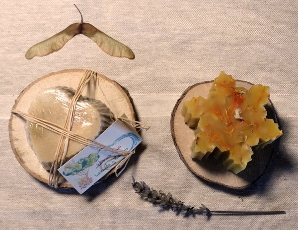 Jabón de lavanda y romero + Vela cera de abeja ecológico 09