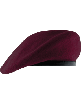 pja/ Beret, Maroon (Lined w/Leather Band) 01-0007