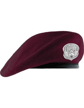 pja/ Beret, Maroon (Lined w/Leather band) & PJ Flash 01-0008
