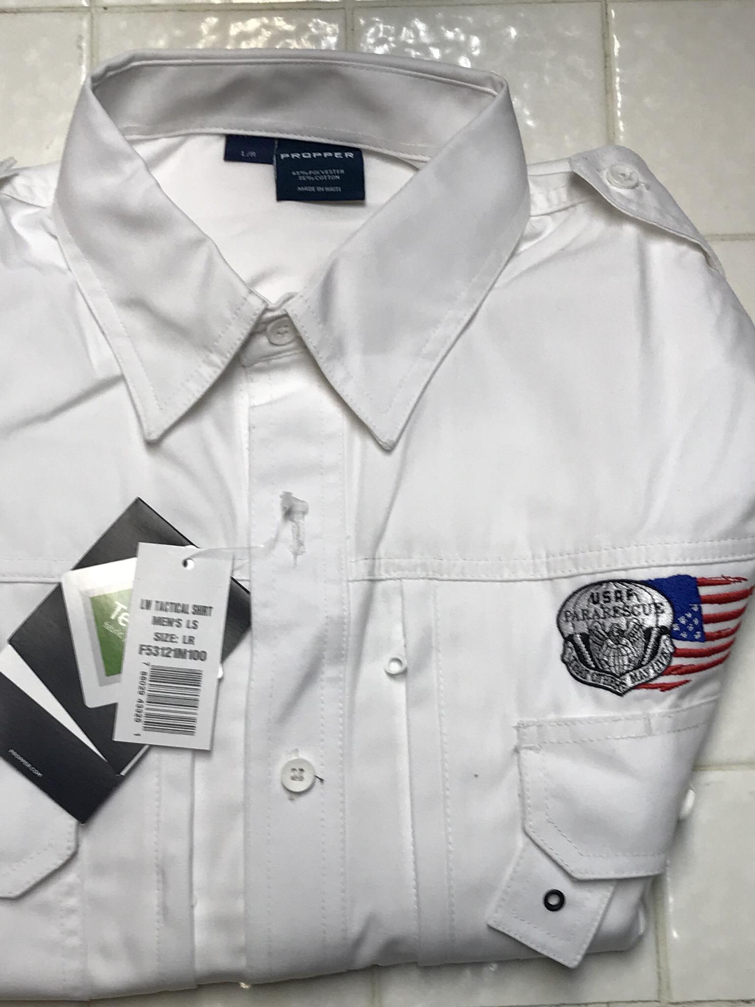 pja/ PJ Flash & Tattered Flag Long Sleeve Tactical Shirt/Large 01-0044