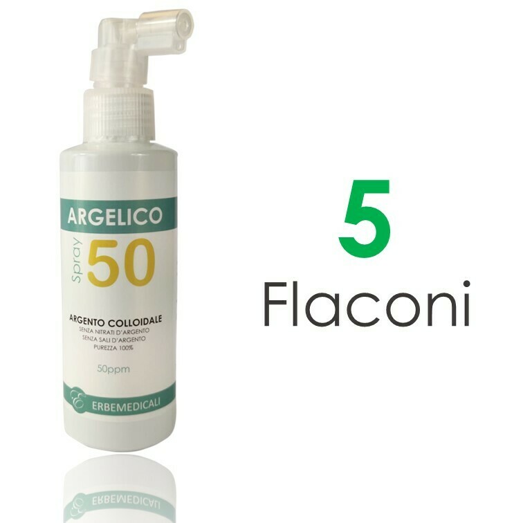 5 Confezioni ARGELICO® - ARGENTO COLLOIDALE PURISSIMO 150 ml 50 PPM 5 Confezioni ARGELICO® - ARGENTO COLLOIDALE PURISSIMO 150 ml 50 PPM