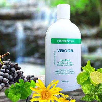 MAXI CONFEZIONE VEROGEL 500 ML - Gel LENITIVO dei sintomi da GAMBE SENZA RIPOSO, del Dolore e del Gonfiore VGL0002