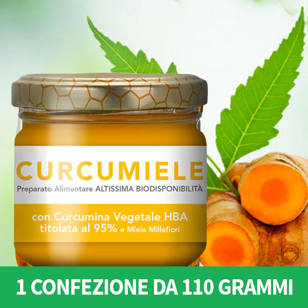CURCUMIELE 110 g. - Preparato a Base Di CURCUMINA HBA (Titolo 95%) e Miele Millefiori di Collina CUR0001