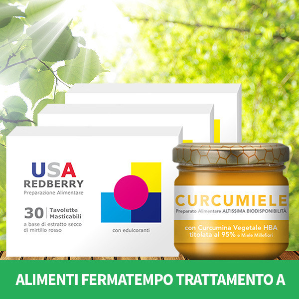 ALIMENTI FERMATEMPO TRATTAMENTO A: 3 REDBERRY + 1 CURCUMIELE 110 g ALIMENTI FERMATEMPO TRATTAMENTO A: 3 REDBERRY + 1 CURCUMIELE 110 g