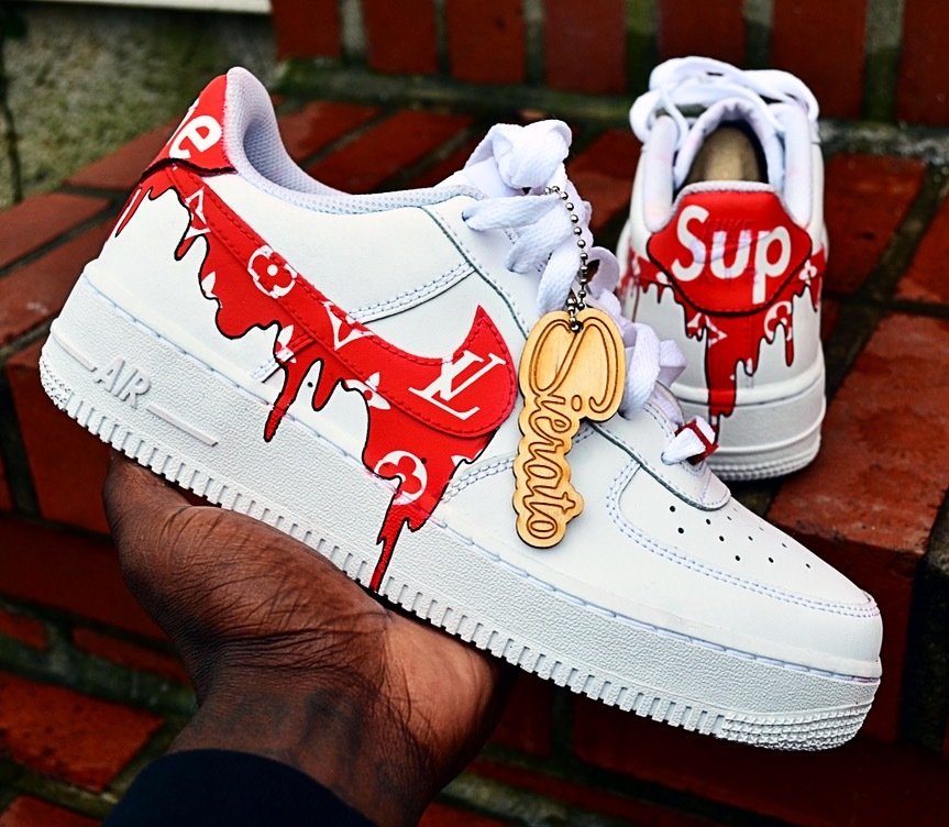 New Nike Air Force 1 Lv Supreme Drip Sneakers | Supreme and Everybody