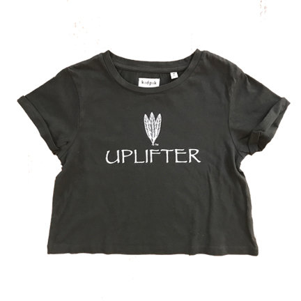 Youth Crop Shirt: UPLIFTER: Black: Sizes XS, S, M, L, XL upcropblack