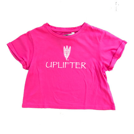 Youth Crop Shirt: UPLIFTER: Pink: Sizes XS, S, M, L, XL upcroppink