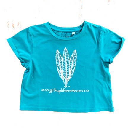 Youth Crop Shirt: GUT LOGO: Teal: Sizes XS, S, M, L, XL gutcropteal-xs