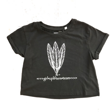 Youth Crop Shirt: GUT LOGO: Black: Sizes XS, S, M, L, XL gutcropblack