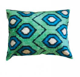 Silk Velvet Ikat Pillow