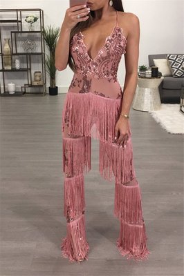 tassel fringe jumpsuit