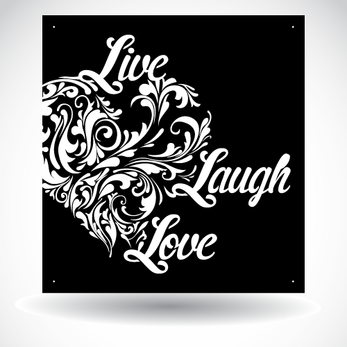 Live Laugh Love Heart Panel SB-H-003