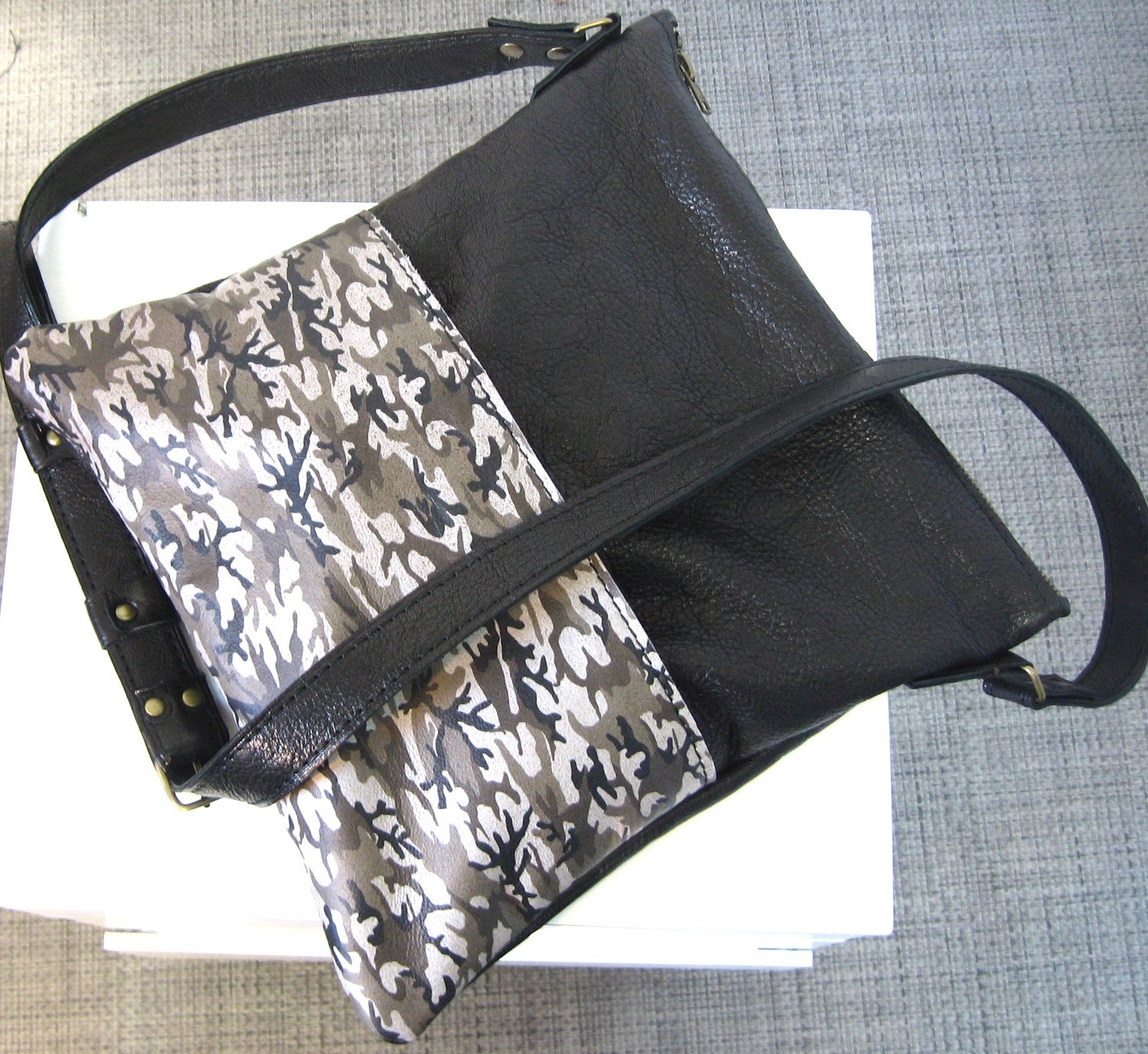 Et Impression Noir ÉpaulePièce Chloé Sérigraphie Bandoulière En Cuir Sur cuir Femme CamouflagePorté Sac Unique YbH9WEeD2I