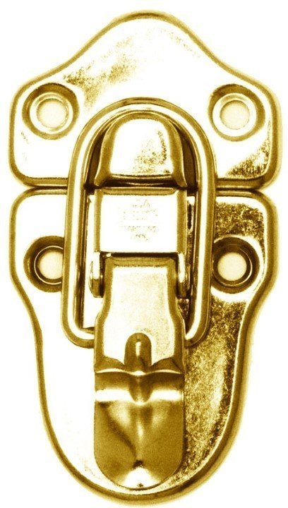 Medium Trunk Drawbolt Brass Plated CHEST STEAMER ANTIQUE OLD VINTAGE