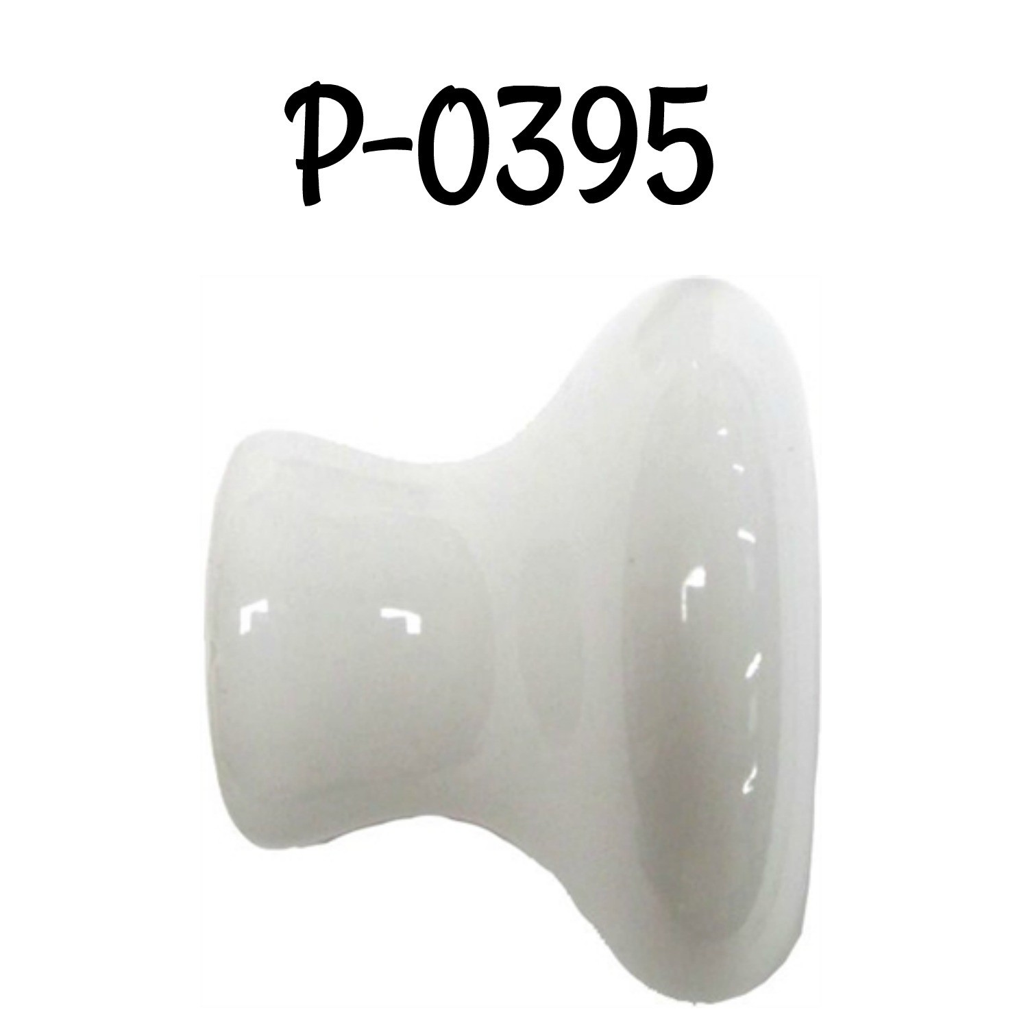 P-0398 WHITE PORCELAIN KNOB
