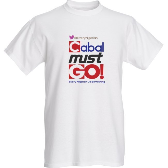 Cabal Must Go T-shirt Colored on White 00000