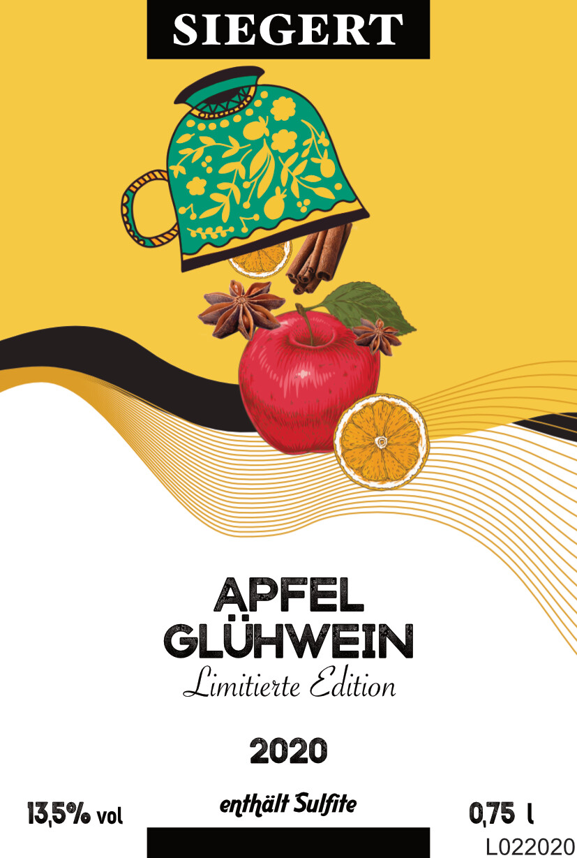 Apfel-Glühwein 2020 (0,75l - 13,5% vol.) Apfel-Glühwein 2020 (0,75l - 13,5% vol.)