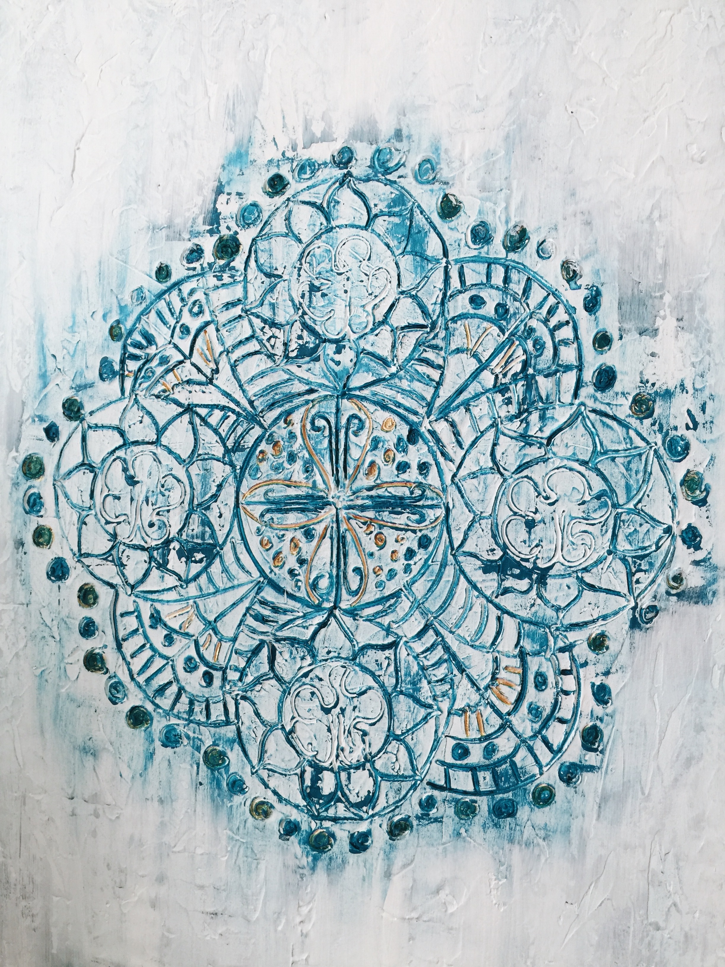 Tavla "Blå mandala"