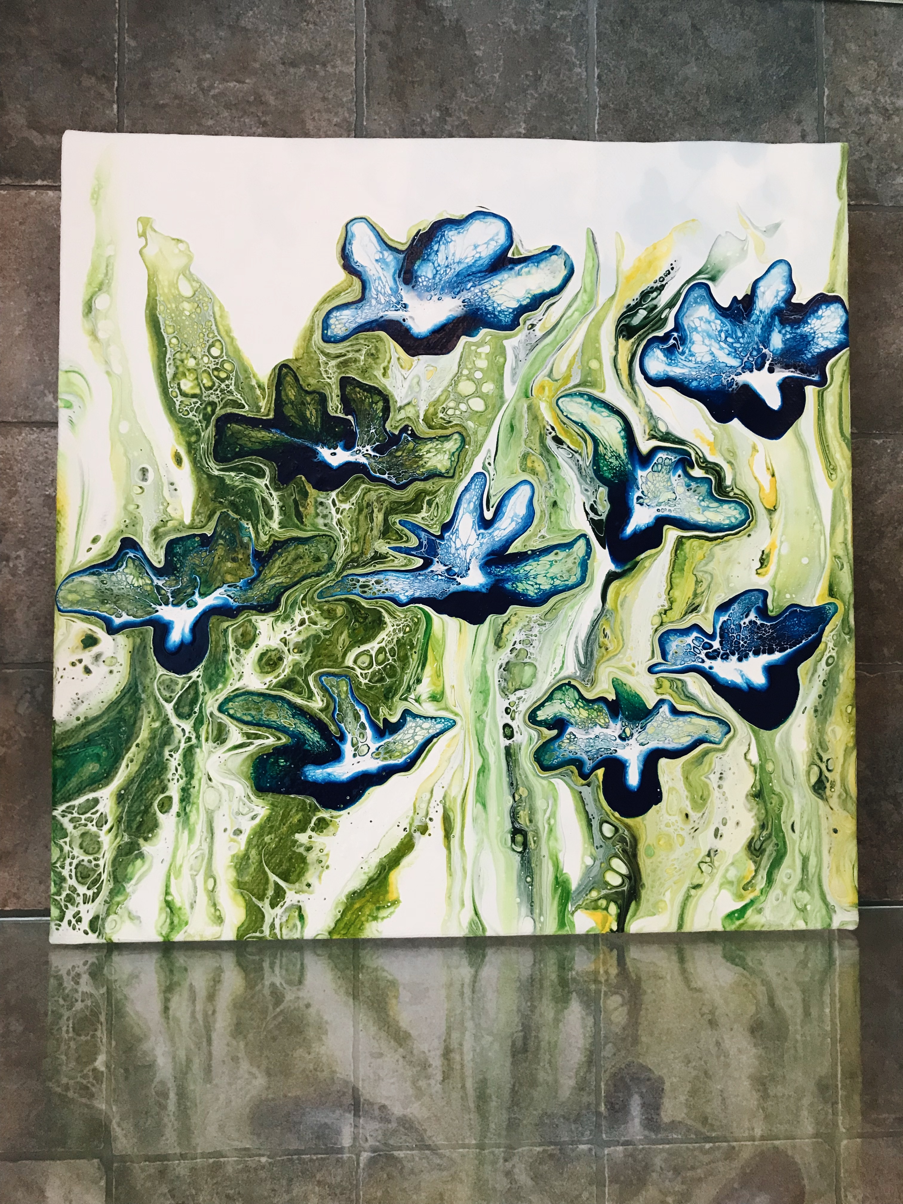 Tavla "Svävande blommor"