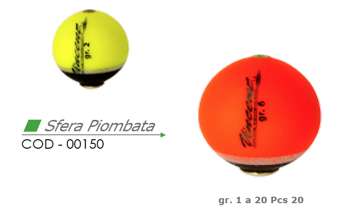 Galleggiante SFERA PIOMBATA - VINCENT 00150