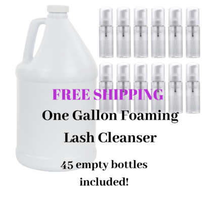 Bulk cleanser! 1 gallon bottle with cleanser solution inside. You will need one gallon of distilled water to add to solution. Also recieve 45 1.7oz foaming dispenser bottles Bulk cleanser! 1 gallon bottle with cleanser solution inside. You will need one gallon of distilled water to add to solution. Also recieve 45 1.7oz foaming dispenser bottles
