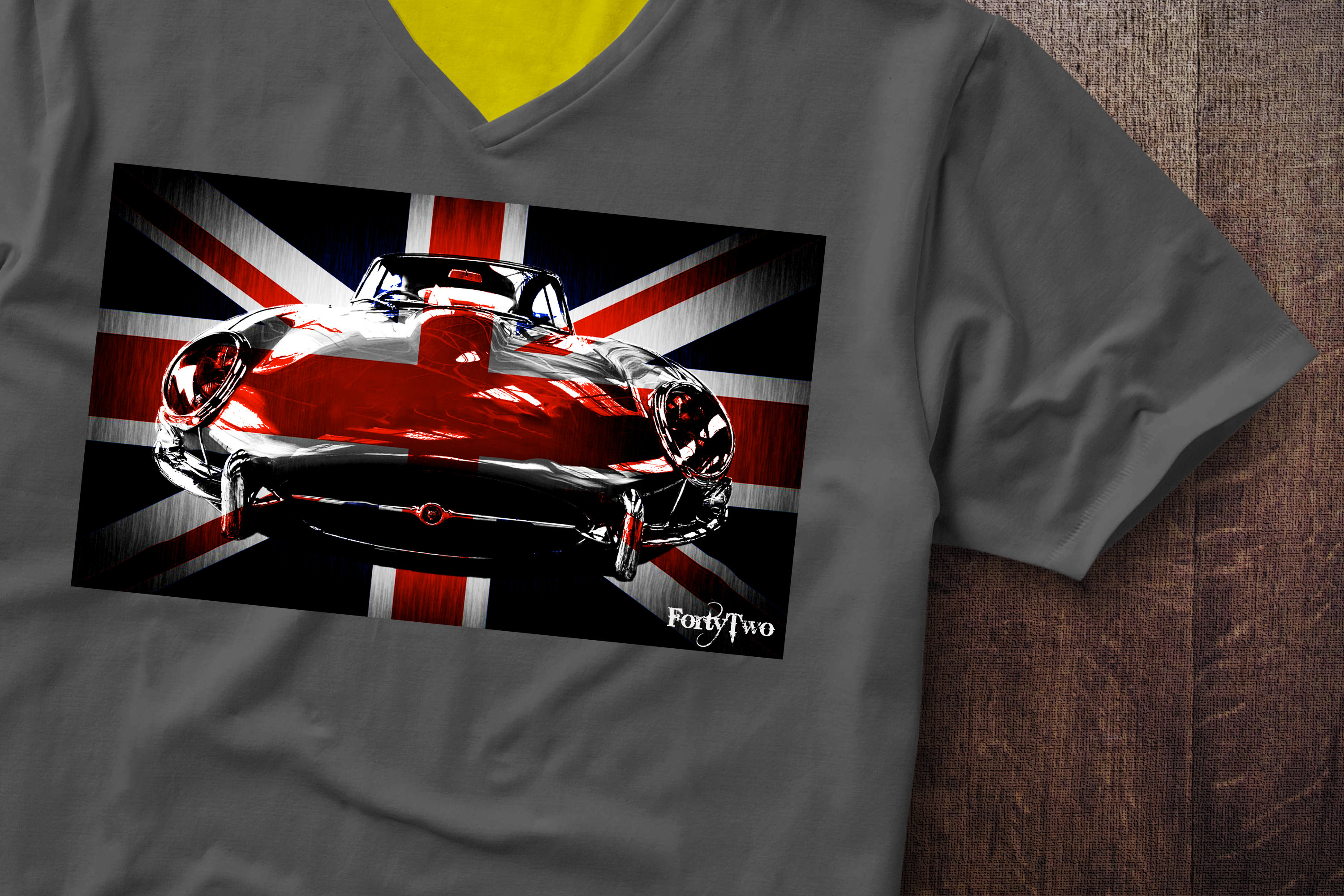 E Type Jaguar UK Flag Jaguar Flag E Type Tshirt