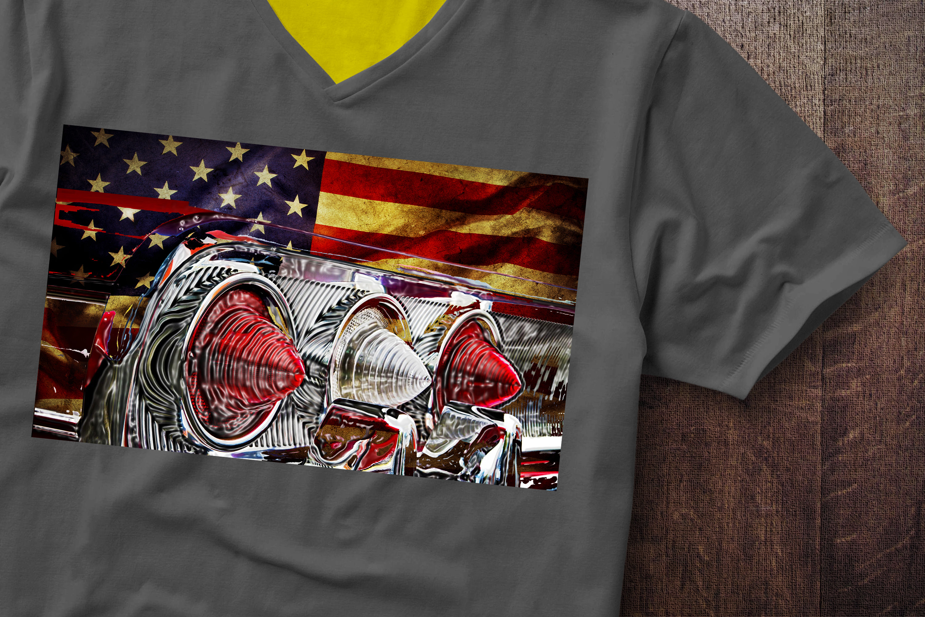 Impala Fender USA Flag Chevrolet Flag Tail Lights Tshirt