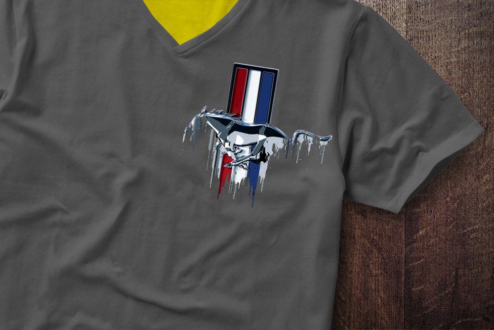 Ford Mustang Badge Liquid Metal Ford Liquid Metal Badge Tshirt Mustang