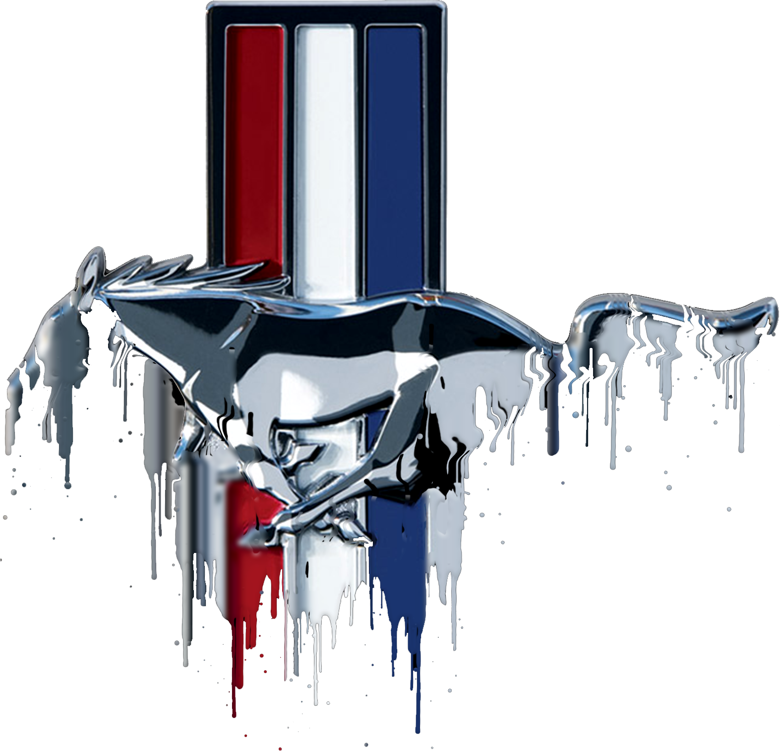 Ford Mustang Badge Liquid Metal