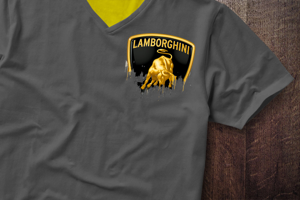 Lamborghini Badge Liquid Metal Lamborghini Liquid Metal Badge Tshirt Shoulder