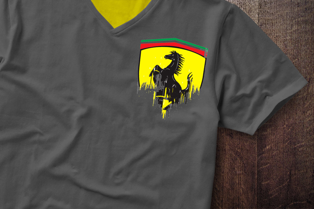 Ferrari Badge Liquid Metal Ferrari Liquid Metal Badge Tshirt Shoulder
