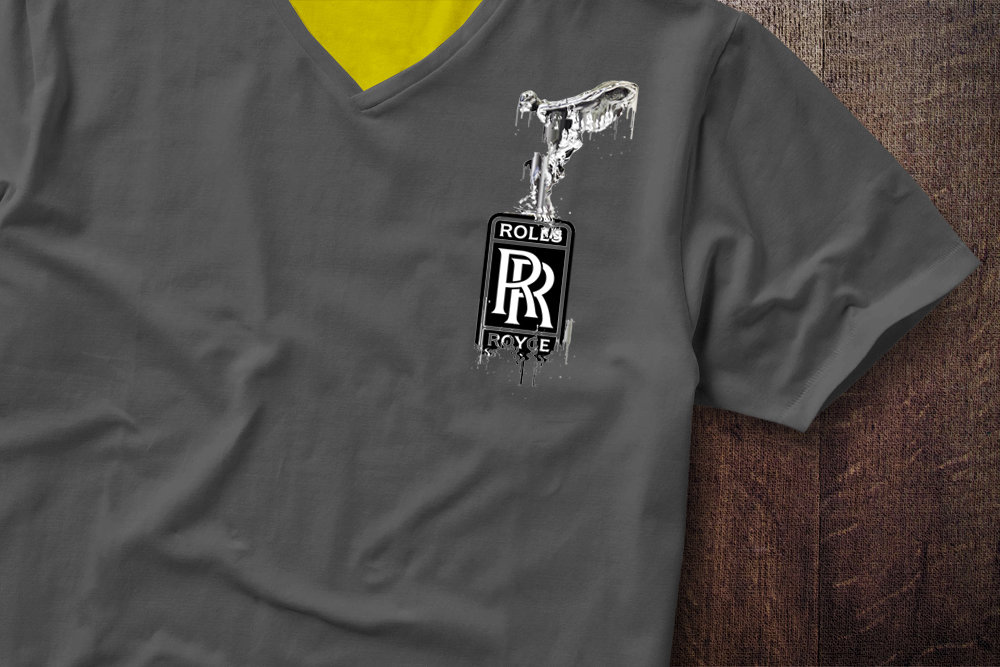 Rolls Royce Badge Liquid Metal Rolls Royce Liquid Metal Badge Tshirt Shoulder