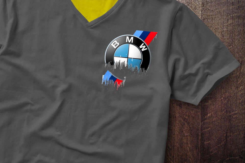 BMW Badge Liquid Metal BMW Badge Liquid Metal Badge Shoulder Tshirt