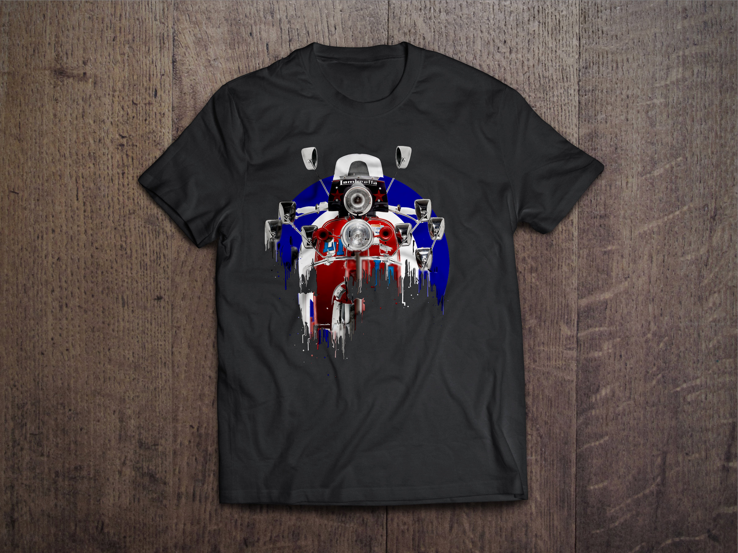 Lambretta Scooter Liquid Metal Lambretta Liquid Metal Scooter Tshirt