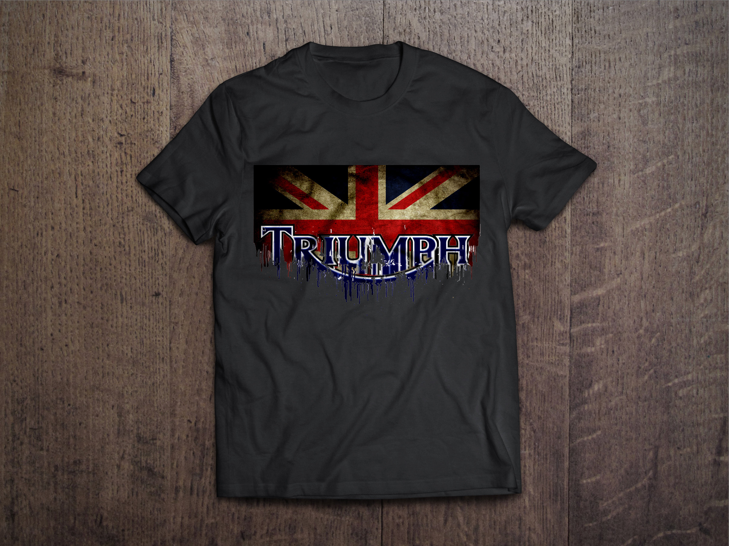 Triumph Flag Liquid Metal Triumph Motorcycle Liquid Metal Flag Tshirt