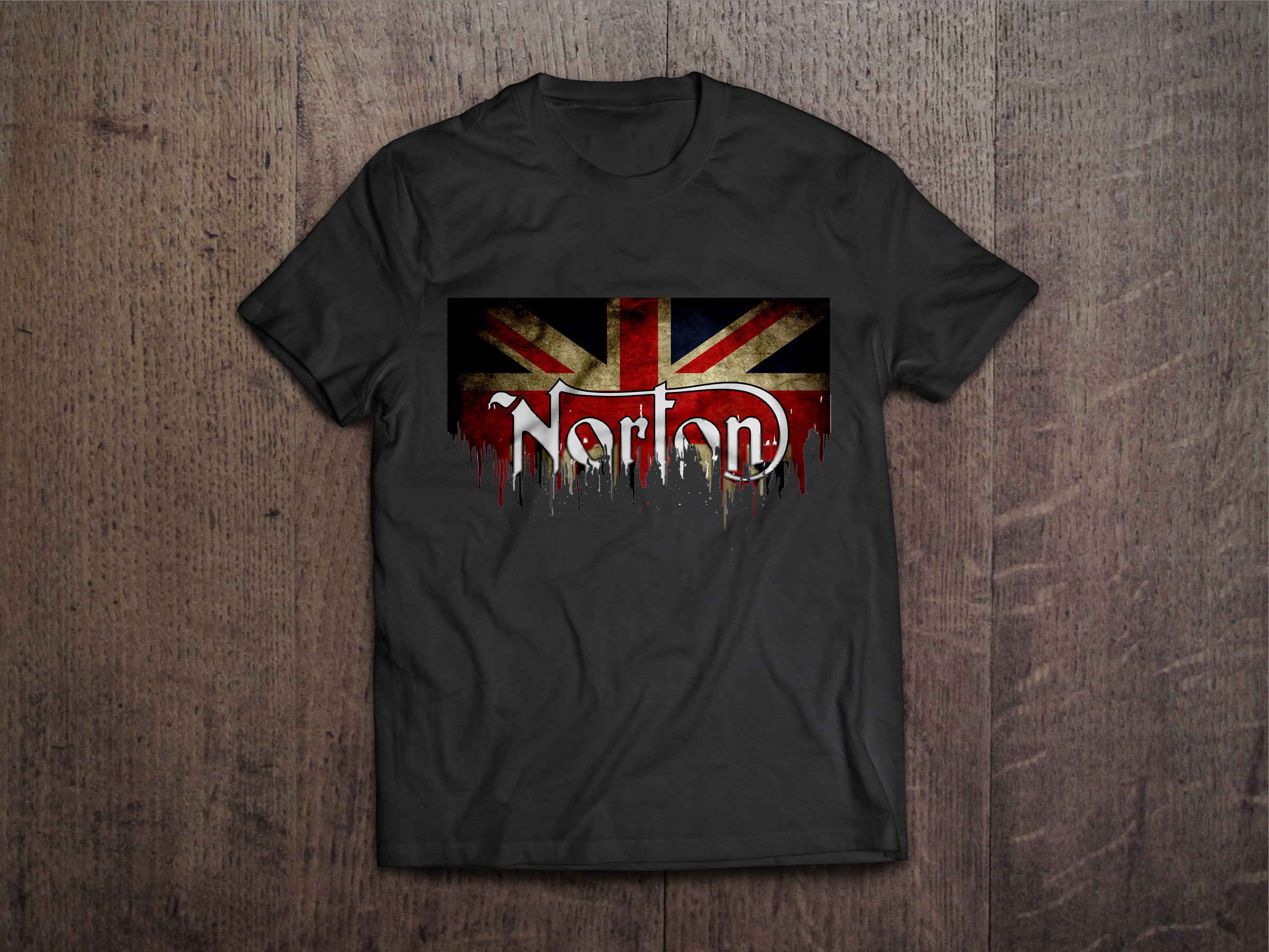 Norton Flag Liquid Metal Norton Liquid Metal Flag Tshirt