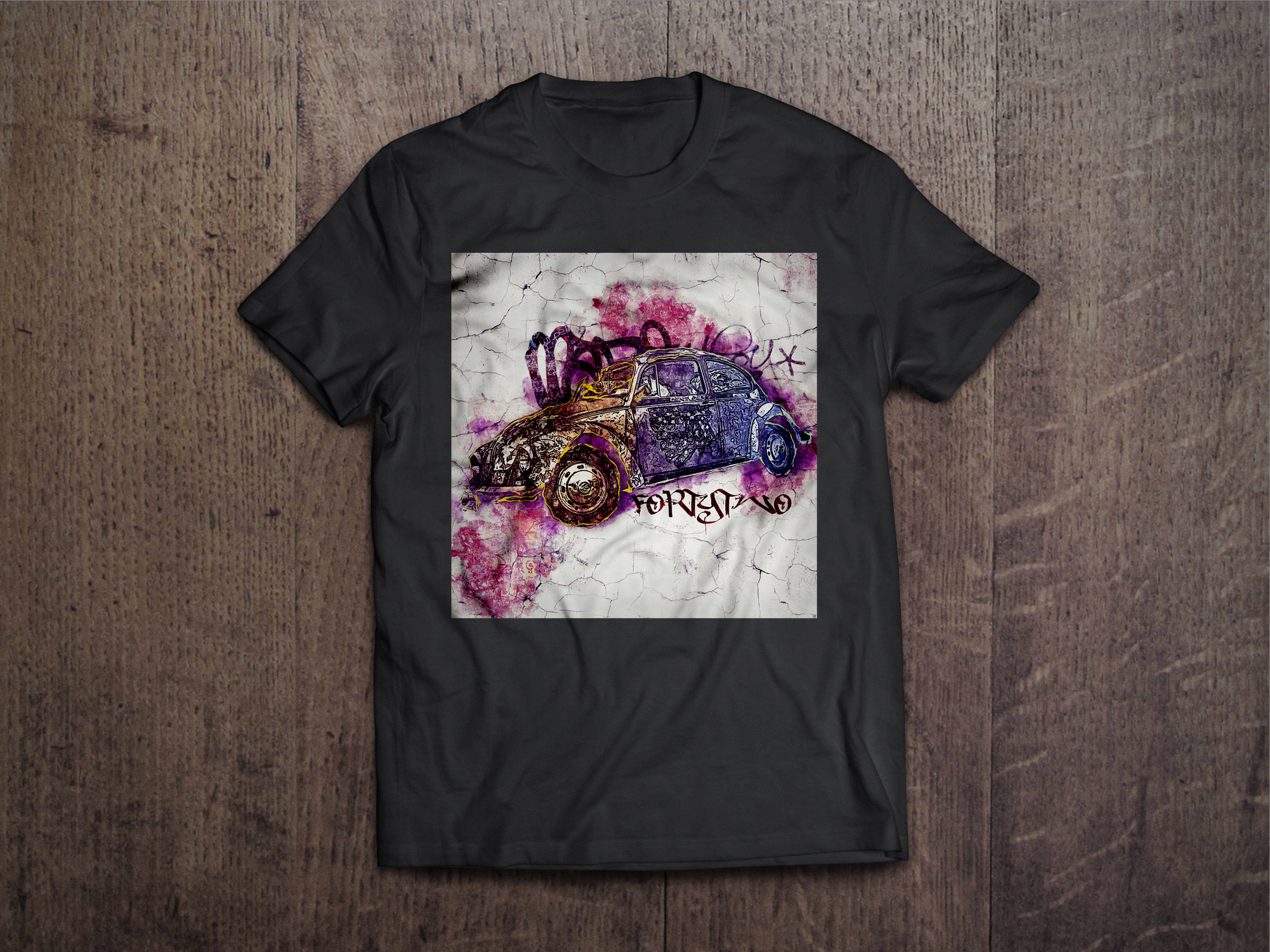 VW Beetle Street Art VW Street Art Beetle Tshirt