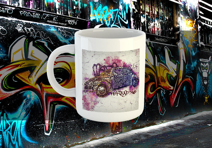 VW Beetle Street Art VW Street Art Beetle Mug